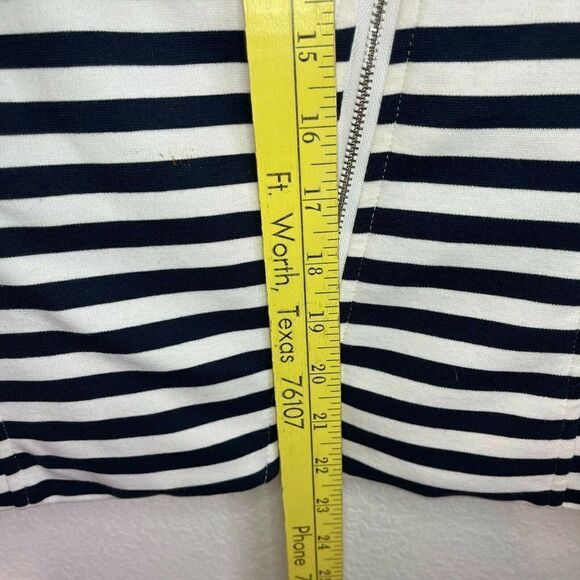 Lane Bryant Navy & White Striped Moto Jacket Blazer Women's Size 16 - Picture 7 of 9